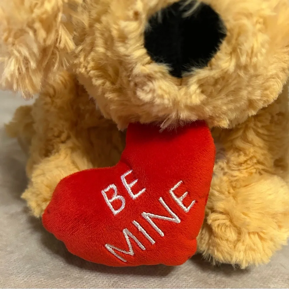 Charming‎ Plush Dog with Red Heart Accent Pillow